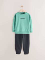 Толстовка и джоггеры в комплекте для мальчика Next E43-665, Мятный, Черный