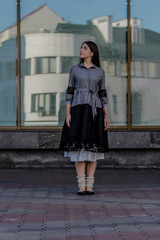Красуня. Платье женское в этностиле комбинированное с подъюбником PL-422562
