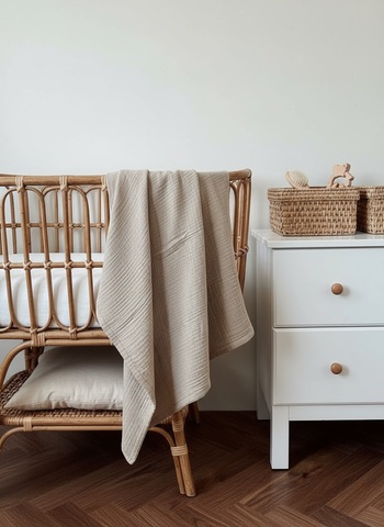 Плед муслин "Пыльный капучино"