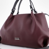 Сумка Саломея 607 гладкий бордо + черный