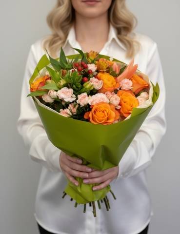 Букет с розами Осенний каприз