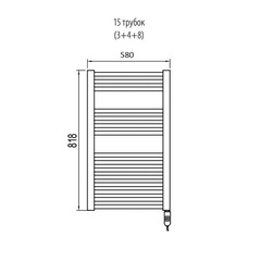 Электрический полотенцесушитель IRSAP ARES ELECTRIC-HEATER 818-580 черный матовый