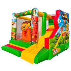 Коммерческий надувной батут «Мини джунгли» с горкой, 4*3,5*2,6 м.