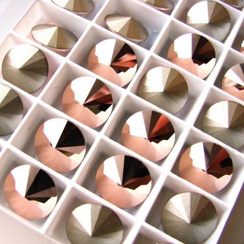 Риволи 14мм Розовое золото / Rose Gold. Swarovski 1122