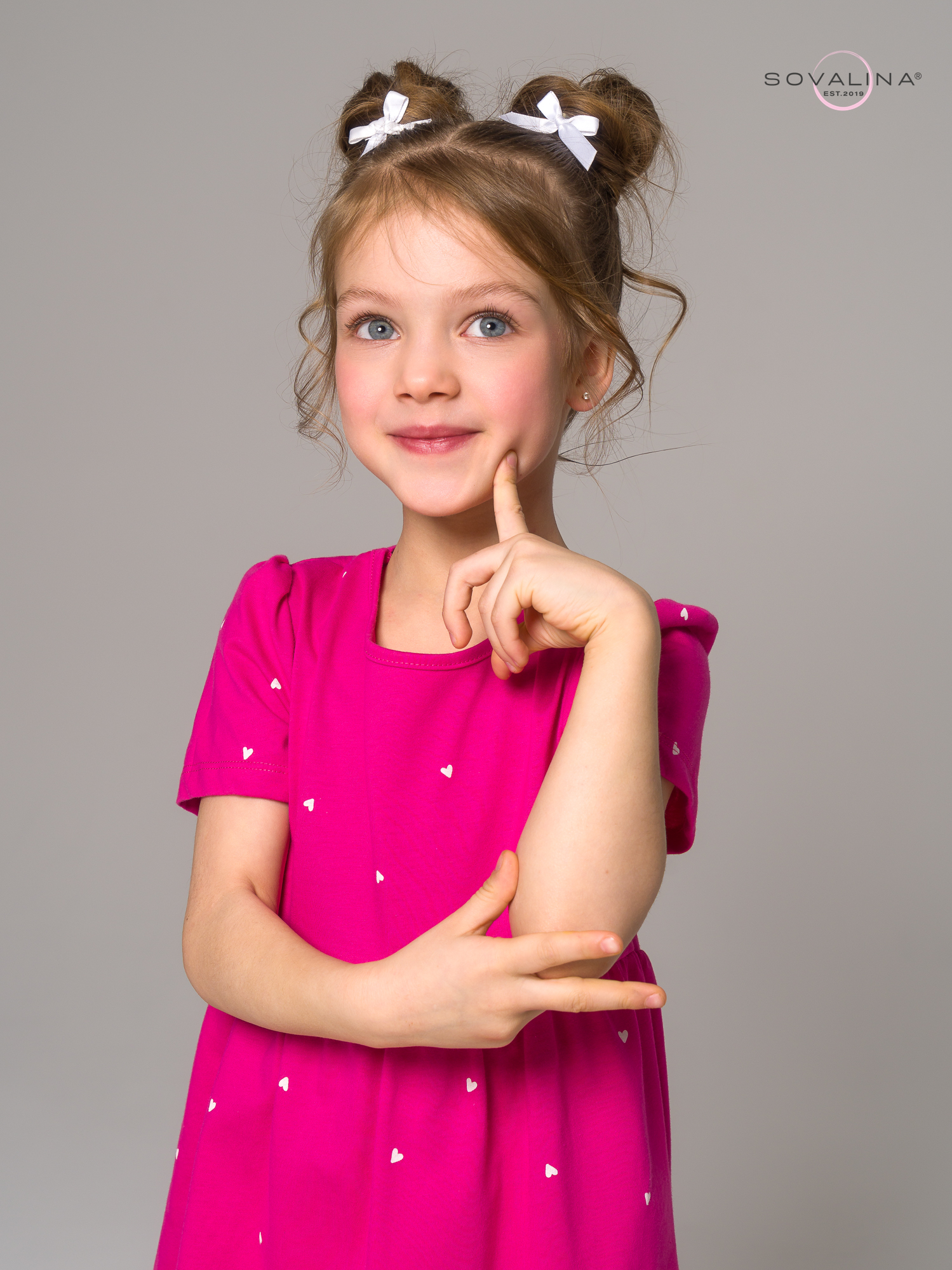 Платье Аленка к/р SG сердечки барби