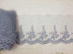 Вышивка на сетке, ш. 19 см, серый