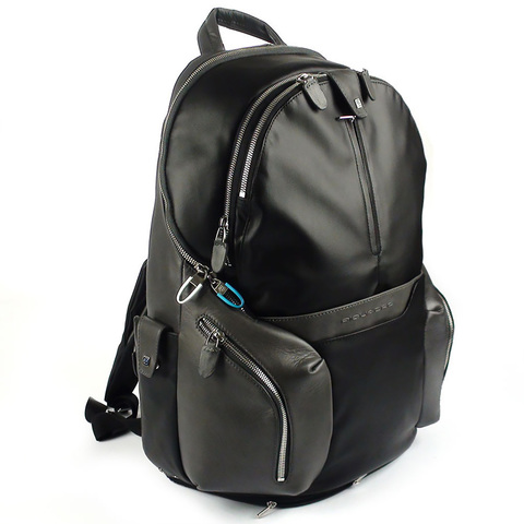 Рюкзак унисекс Piquadro Coleos, чёрный, кожа искусственная/кожа натуральная (CA2943OS/N)