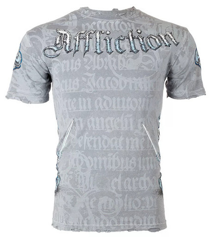 Affliction | Футболка мужская KNIGHTHOOD Grey A738G перед