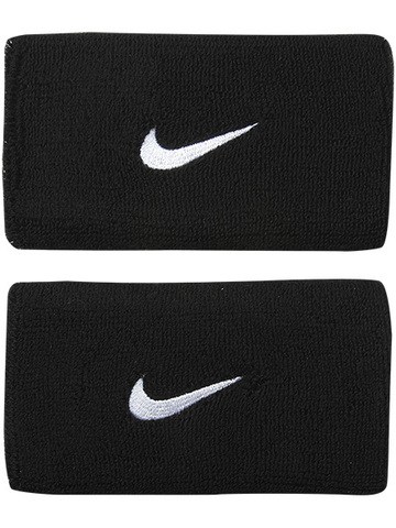 Напульсники Nike Swoosh Double-Wide Wristbands - black/white