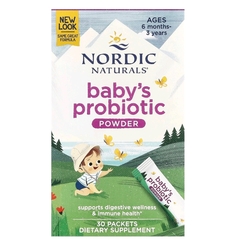 Nordic Naturals, Nordic Flora Baby's Probiotic Powder, Ages 6 Months - 3 Years, 4 Billion CFU, 30 Packets