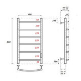 Полотенцесушитель электрический Point PN04848 П6 400x800 диммер справа, хром