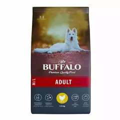 Mr.Buffalo ADULT M/L Сухой корм д/собак средних и крупных пород (курица) 14кг