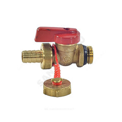 Кран шаровой латунь сливной R608D Ду 15 Ру10 НР/штуц G1/2" бабочка с заглушкой Giacomini R608DY053