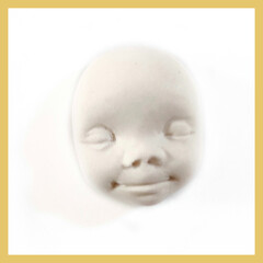 0140 Молд силиконовый. Лицо ребенка (улыбается) Молд для изготовления куклы (ватной игрушки)