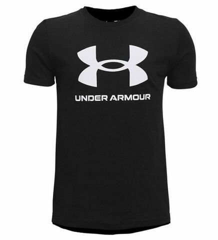 Детская теннисная футболка Under Armour Sportstyle Logo SS - black