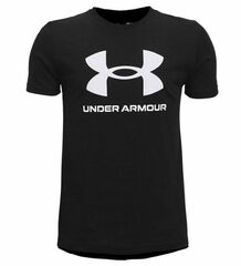 Детская теннисная футболка Under Armour Sportstyle Logo SS - black