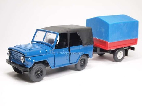 UAZ-469 with trailer (awning) blue Agat Mossar Tantal 1:43