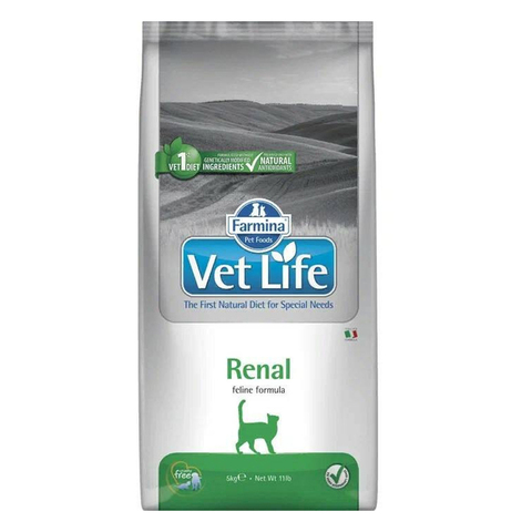 Сухой корм Farmina Vet Life Cat Renal при заболеваниях почек для взрослых кошек, 5 кг.