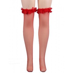 Чулки красные Fishnet (XS-L)
