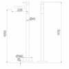 Abber AF8140G Смеситель Wasser Kreis AF8140G напольный для раковины, золото матовое