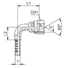 Фитинг DN 12 BSP (Г) 3/4 (90) CAST