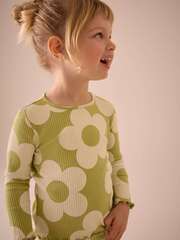 Лонгслив для девочки Next E46-547, Салатовый, Кремовый