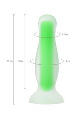 Зеленая, светящаяся в темноте анальная втулка Victor Glow - 10 см. - 