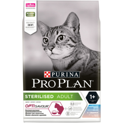 Pro Plan сухой корм для стерилизованных кошек (треска, форель) 1,5кг