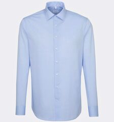 Сорочка Seidensticker Shaped Fit 01.021005-10 из поплина голубая, удлиненный рукав