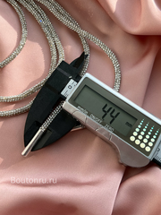 Шнур серебро со стразами
