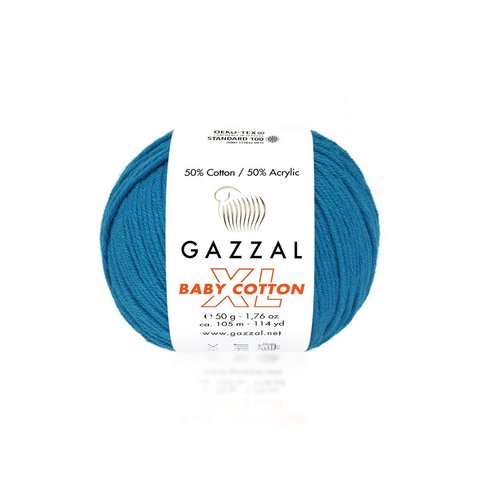 Пряжа Gazzal Baby Cotton XL 3428 бирюза