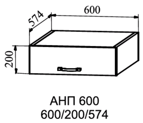 Кухня Капля антресоль  АНП 600