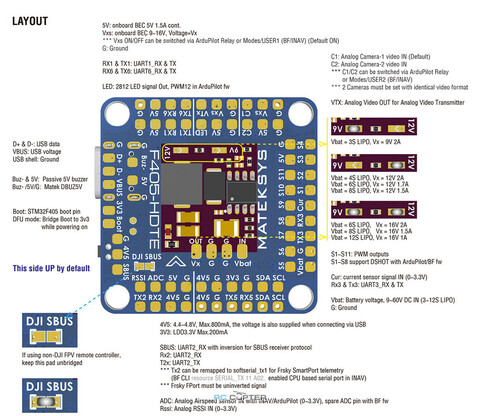 Полётный контроллер Matek F405-HDTE