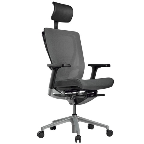 Кресло эргономичное SCHAIRS AEON-М01S база silver, каркас silver, сетка IR05GY /ткань T01GY серая