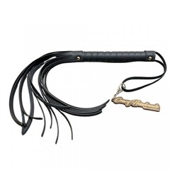 Флоггер из искусственной кожи с черной рукоятью