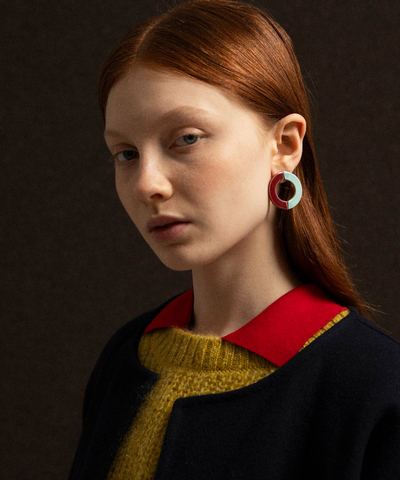 Серьги ARCH AQUA BURGUNDY