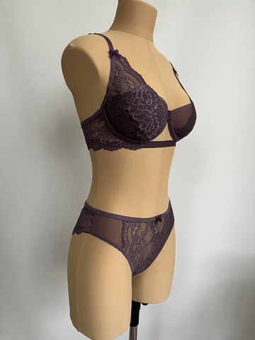 Кружево эластичное фиолетовое темное 20 см, Китай