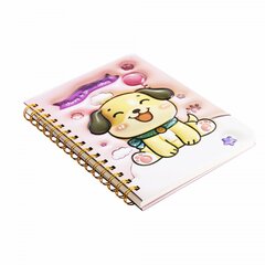 Блокнот 14,5 см * 21 см, гребень, Alingar, ламинация, конгрев, эффект 3D, клетка, 80 л., &quot;Веселый щенок&quot;