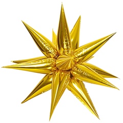 К 50''/127 см, Звезда, составная 12 лучиков, Золото, 1 шт. (под гелий)
