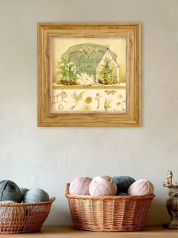 Картина настенная интерьерная в раме "под дерево" 26*26 см