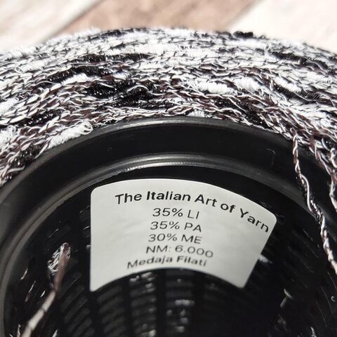 Лен (35%) с люрексом и шишибриками NODINO DI LINO 600 черно-белый