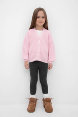 рейтузы  для девочки  К 421/тем.серый меланж