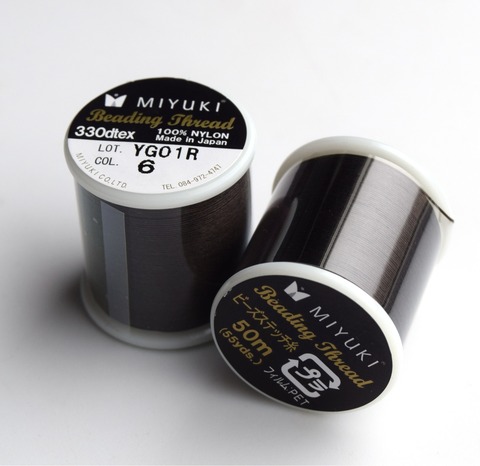 Нитки для бисероплетения Miyuki, цвет темно-коричневый