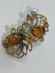 Цитрин (серьги из серебра)