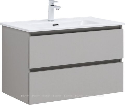 Aquanet 344774 Тумба с раковиной Вега 2.0 80 2 ящ. цв.бежевый (раковина Flat) (344774)