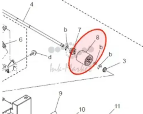 Ролик подачи бумаги (PAPER TAKE-UP ROLLER) Konica Minolta bizhub C20P
