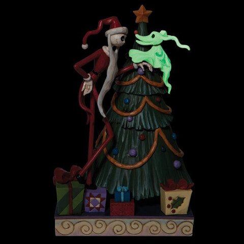 Кошмар перед Рождеством фигурка Санта-Джек и Зеро с елкой Disney Traditions