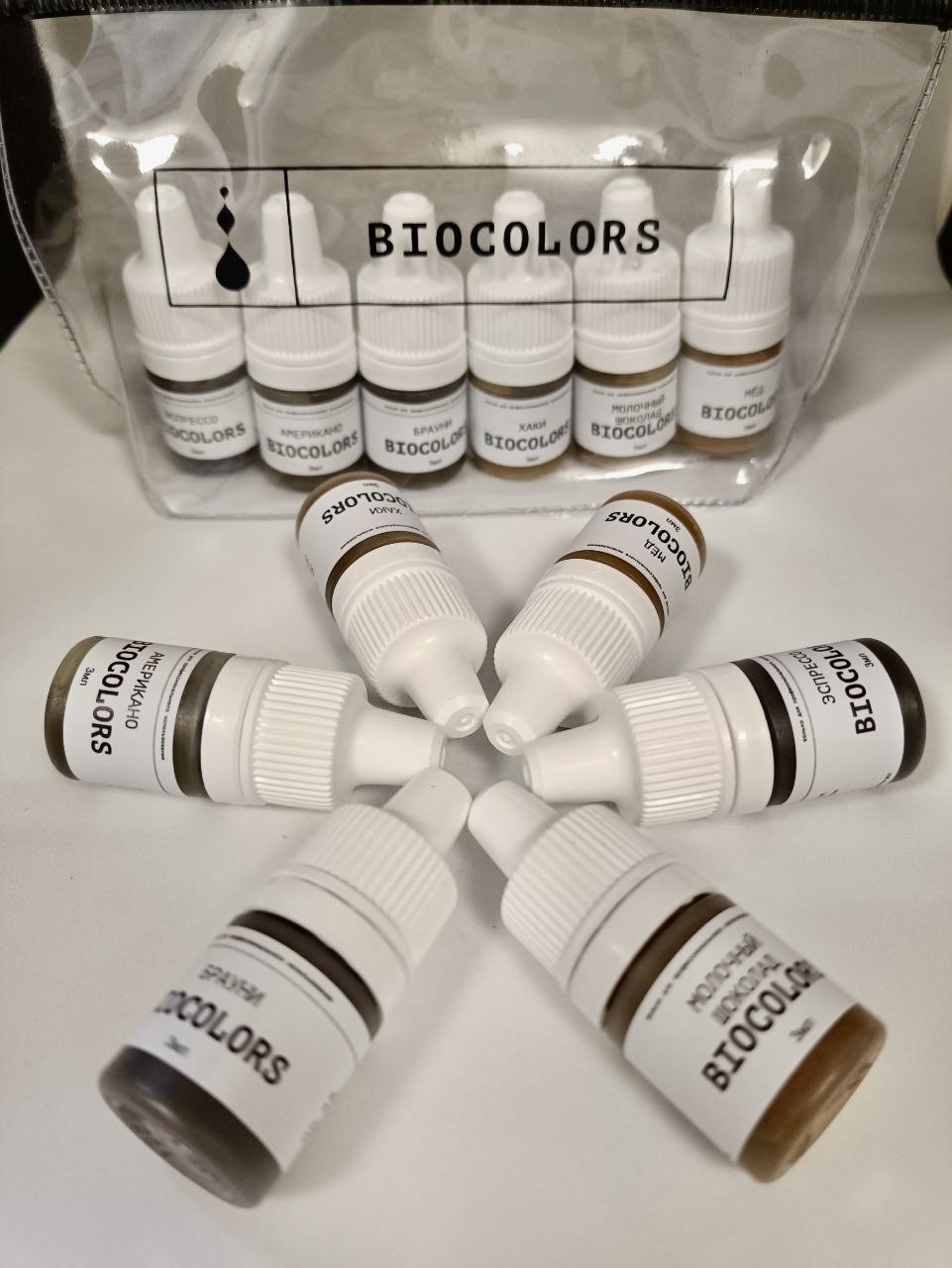 Сет гибридных пигментов Biocolors для бровей (6×3 мл)