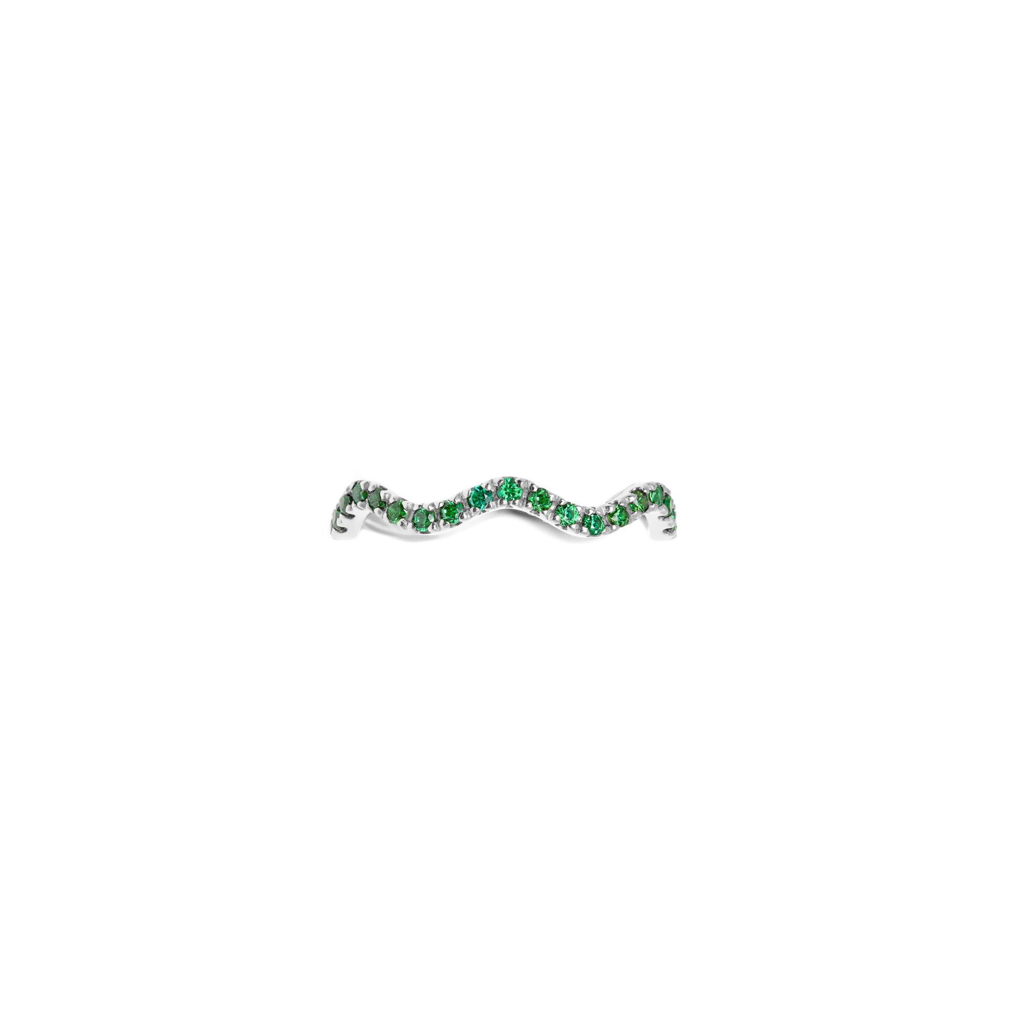 viva la vika кольцо pave tiny ring – silver green VIVA LA VIKA Кольцо Wave Pave Ring – Silver Green