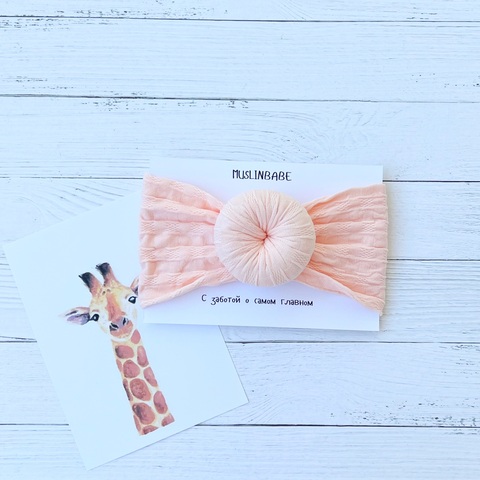 Повязка бублик "Розовый румянец"